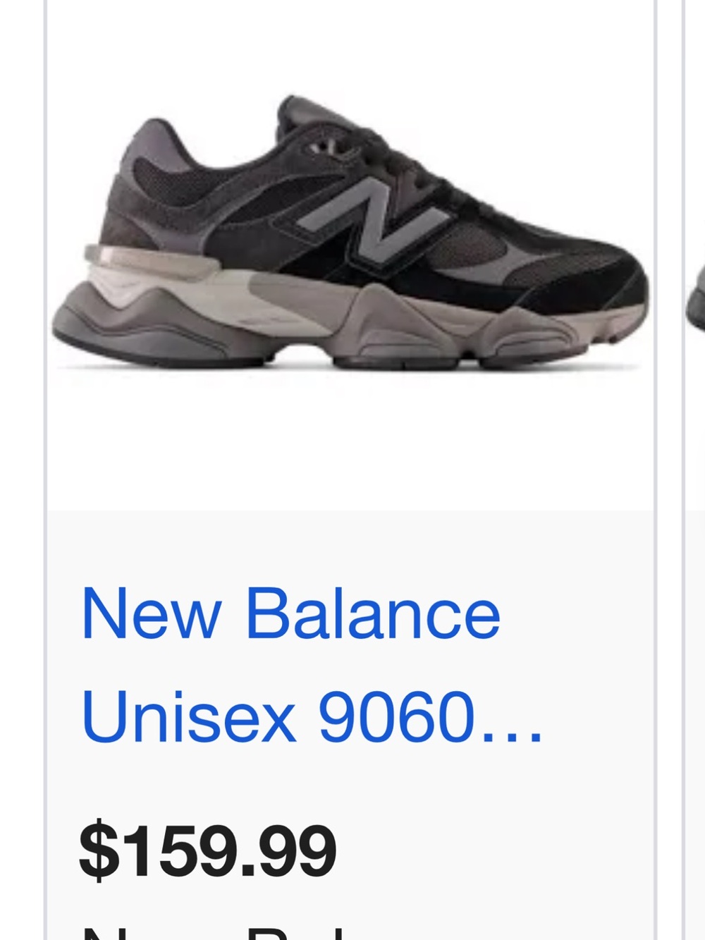 New Balance Men's 9060 Sneaker - Black & Gray